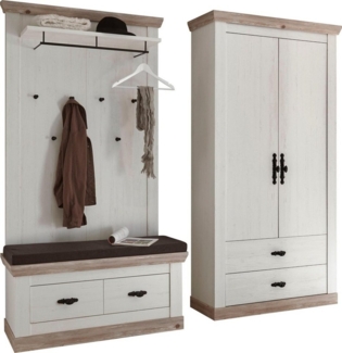 Home affaire Garderoben-Set Florenz, (3-St), bestehend aus 1 Bank, 1 Paneel und 1 Stauraumschrank
