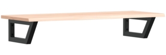 vidaXL Waschtischplatte mit Halterung Stahl und Massivholz Eiche 3302551