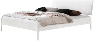 Hasena Lounge Sestola 160x210 Buche weiss deckend, lackiert - Fusshöhe 20 cm Massivholzbett