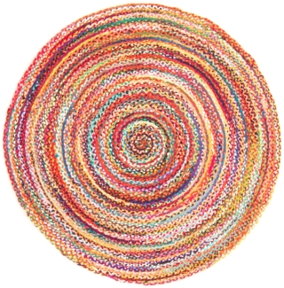 Morgenland Sisalteppich - ML-Indigostripy - rund - 240 x 240 - Mehrfarbig