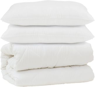 vidaXL Bettdecke mit Kissen 3 pcs Weiß Mikrofaser 3378134