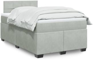 vidaXL Boxspringbett mit Matratze Hellgrau 120x200 cm Samt 3288582