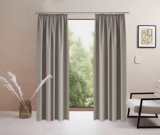 my home Vorhang Raja, Gardinen mit Kräuselband, Vorhänge Wohnzimmer (2 St), Kräuselband, blickdicht, Polyester, 2er-Set, Bestseller, einfarbig, modern, pflegeleicht, Mikrofaser