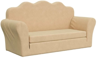 vidaXL Kinder-Schlafsofa 2-Sitzer Creme Weicher Plüsch 357061