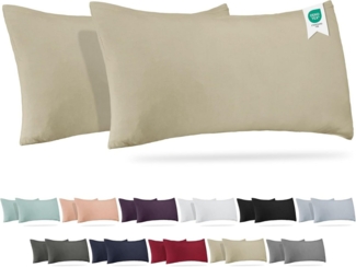 BARBONS Kissenbezug 100% Baumwolle Kissenbezug, weiche Kopfkissenbezug, Kissenhülle, (2 Stück), 165 g/m², Jersey