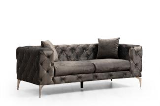 Designer Sofa Lignum Chesterfield (Samt) Anthrazit