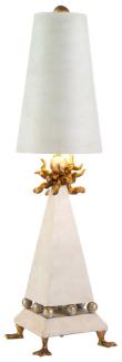 Tischleuchte, Stahl, Creme, H 81 cm