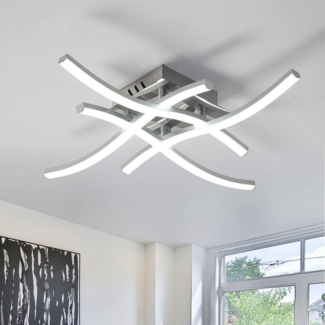Goeco Deckenleuchte 24W silbernes LED Licht, 6500K, für Flur, Küche