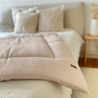 Krabbeldecke Krabbeldecke, Laufgitterpolsterung, Spielunterlage Waffel beige, LittleANTunique