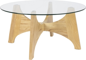 Couchtisch Glastisch KOBE Rund Ø 80 cm mit Glasplatte von Zuiver