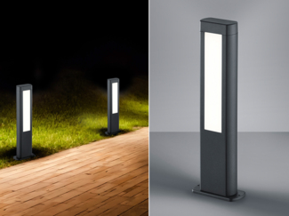 2er SET LED Wegeleuchten Anthrazit / Acrylglas Weiß, IP54, Höhe 50cm