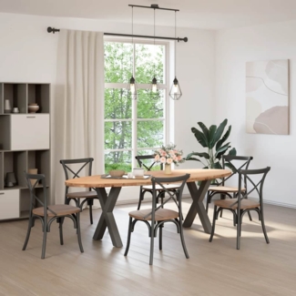 vidaXL Esstisch Hellbraun 240x100x74 cm Massivholz Eiche Oval 3305399