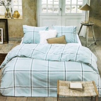 Bettwäsche 2-tlg. Bettbezug Set 155x220cm + 80x80cm - Soft Squares - Schlafkomfort Bettgarnitur mit Reißverschluss Baumwolle