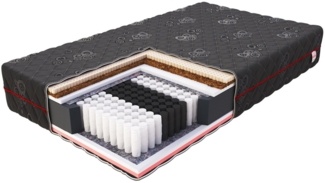 Taschenfederkernmatratze FORZA 80x200, 90x200 100x200 120x200 140x200 160x200 180x200 200x200cm, FDM, 22 cm hoch, (7-Zonen-Multipocket-Federkern mit über 500 Federn/m², Zwei Härtegrade H3 & H4 – für individuell anpassbaren Liegekomfort), Hochwertiger J...