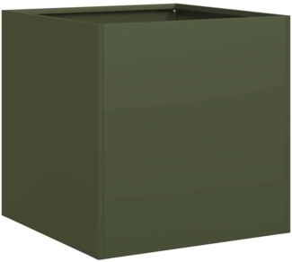vidaXL Pflanzkübel Olivgrün 40x40x40 cm Kaltgewalzter Stahl 860664