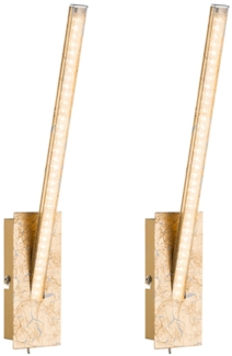 2x LED Wandleuchten, Kristalle, Höhe 35 cm