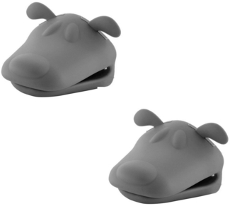 2er-Set Mini-Ofenhandschuh Topfhandschuhe Anti-Rutsch Hitzebeständige Silikon Topflappen zum Backen Kochen Grillen 2er-Set Handschuhe mit ofenregalSchutz Grau