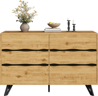 Sideboard, Breite 120cm, Wohnzimmerschrank, Mehrzweckschrank, Schubkastenkommode, Küchenschrank, Aufbewahrungsschrank