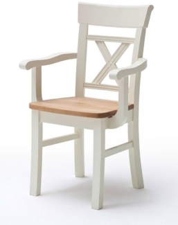 Casamia Esszimmerstuhl Esszimmer Stuhl mit Armlehnen Padua mit Holzsitzfläche ohne Sitzkissen