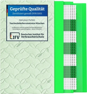 Matratzen Perfekt Taschenfederkernmatratze MÜNCHEN, 23cm hoch, 1000 Federn, 120x200 cm, H3