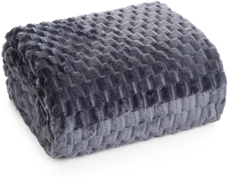 Wohndecke Kuscheldecke Decke MICROFASER Sofadecke Tagesdecke CINDY6 200x220 dunkelgrau