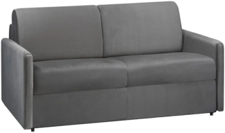 Schlafsofa 2-Sitzer Samt CALIFE - Anthrazit - Liegefläche: 120 cm - Matratzenhöhe: 18 cm