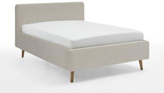 Polsterbett Mattis | beige Flausch | 140x200 cm | ohne Lattenrost & Bettkasten