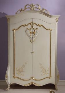 Casa Padrino Luxus Barock Schlafzimmerschrank Creme / Gold - Prunkvoller Barock Kleiderschrank - Luxus Schlafzimmer Möbel im Barockstil - Edel & Prunkvoll - Luxus Qualität - Made in Italy