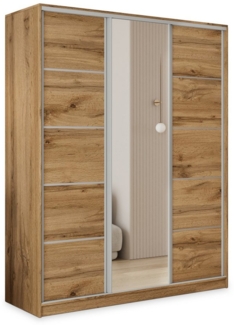 Masseno Schwebetürenschrank PINA Kleiderschrank mit Spiegel und Schubladen Schlafzimmerschrank