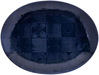 Maxwell & Williams DR0452 Platte 36 x 27 cm ARC oval, Indigoblau, Premium-Keramik, in Geschenkbox