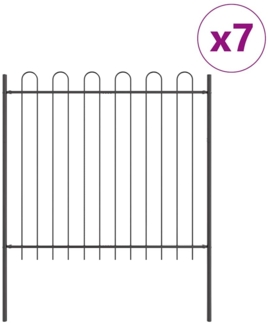 vidaXL Gartenzaun 7 pcs Grau 11,9 x 1,5 m Pulverbeschichteter Stahl 3334137