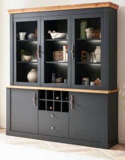 Buffetschrank Ribera in grau und Eiche Wotan Landhaus 184 cm