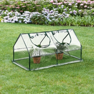 Mini Gewächshaus Laubach 120x60x60cm Transparent PVC Folie [en. casa]
