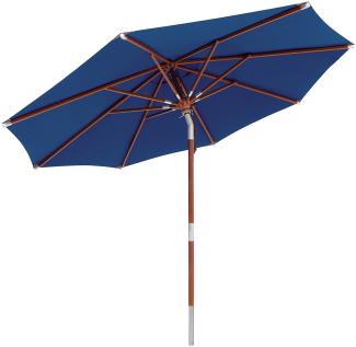 Navy Blau - anndora Sonnenschirm Knickbar 3m rund mit Dreh-Kipp-Mechanismus Navy Blau Winddach UV-Schutz