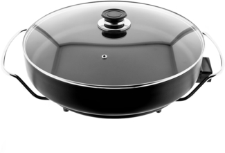 Elektrische Multifunktionspfanne Pizzapfanne Grillpfanne Bratpfanne 40 x 7 cm Schwarz