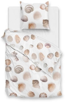 ZO HOME Bettwäsche Maritim, Renforcé, 2 teilig, Muscheln, weiß
