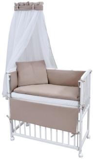 Baby-Delux Beistellbett Babybett Interlock Soft, Stillbett 90x40 weiß höhenverstellbar, Matratze inkl. komplett Set