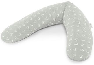 Theraline Stillkissenbezug Bezug für das Komfort Stillkissen 180 Herzen grau