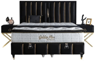 Villa Möbel Boxspringbett GOLDEN (Bett, Bett), Bettkasten mit XXL Stauraum & Gasdruckfedern für einfache Handhabung