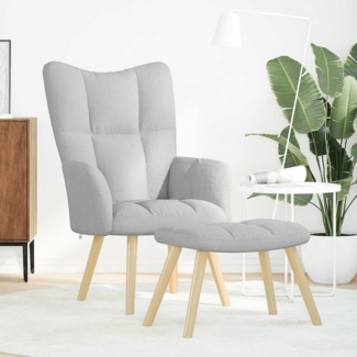 vidaXL Relaxsessel mit Fußhocker Wolkengrauer Stoff 4016777