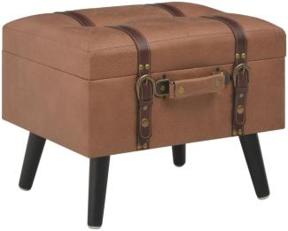 vidaXL Hocker mit Stauraum 40 cm Braun Kunstleder 247531