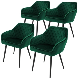 ML-DESIGN Stuhl Esszimmerstühle mit Rücken- & Armlehne moderne Design Küchenstühle (4 St), Polsterstuhl Esstischstühle 4er Set Samtbezug bis 120kg