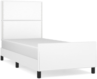 vidaXL Bettgestell mit Kopfteil Kunstleder Weiß 80x200 cm