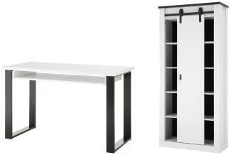 Büromöbelset II Sherwood (2-teilig) - Pinie Weiß Landhaus