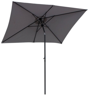 Pure Home & Garden Sonnenschirm Sunrise 200x300 cm hellgrau rechteckig Kurbelschirm Gartenschirm, LxB: 300,00x200,00 cm, Sonnenschirm mit Kurbel, Sonnenschirm mit Kurbel, mit Kurbel / kippbar / wasserabweisend