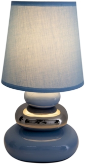 Tischlampe Wohnzimmer Tischleuchte Schlafzimmer Keramik Stoff Blau 3045312