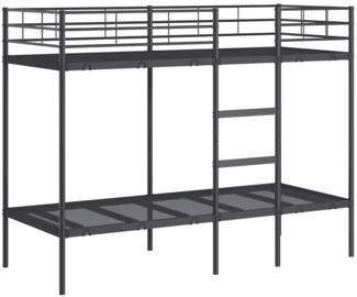vidaXL Etagenbett ohne Matratze Schwarz 75x190 cm Stahl 42000319