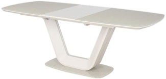 Esstisch Säulentisch Accra 160-220x90x76cm Creme MDF ausziehbar