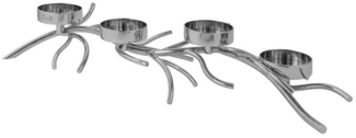 Fink Kerzenleuchter RAMUS Leuchter 4-flammig - H. 10cm - silber - Aluminium - Tischleuchter (1 St, Kandelaber - Armleuchter), Moderner Kerzenständer & Kerzenhalter - Eleganter Lichterhalter