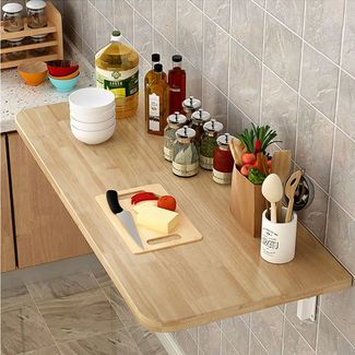 JEOBEST Klapptisch Wandklapptisch, Klappbarer Esstisch, Schreibtisch, Wandmontage, 60cm, Metallklappgestell